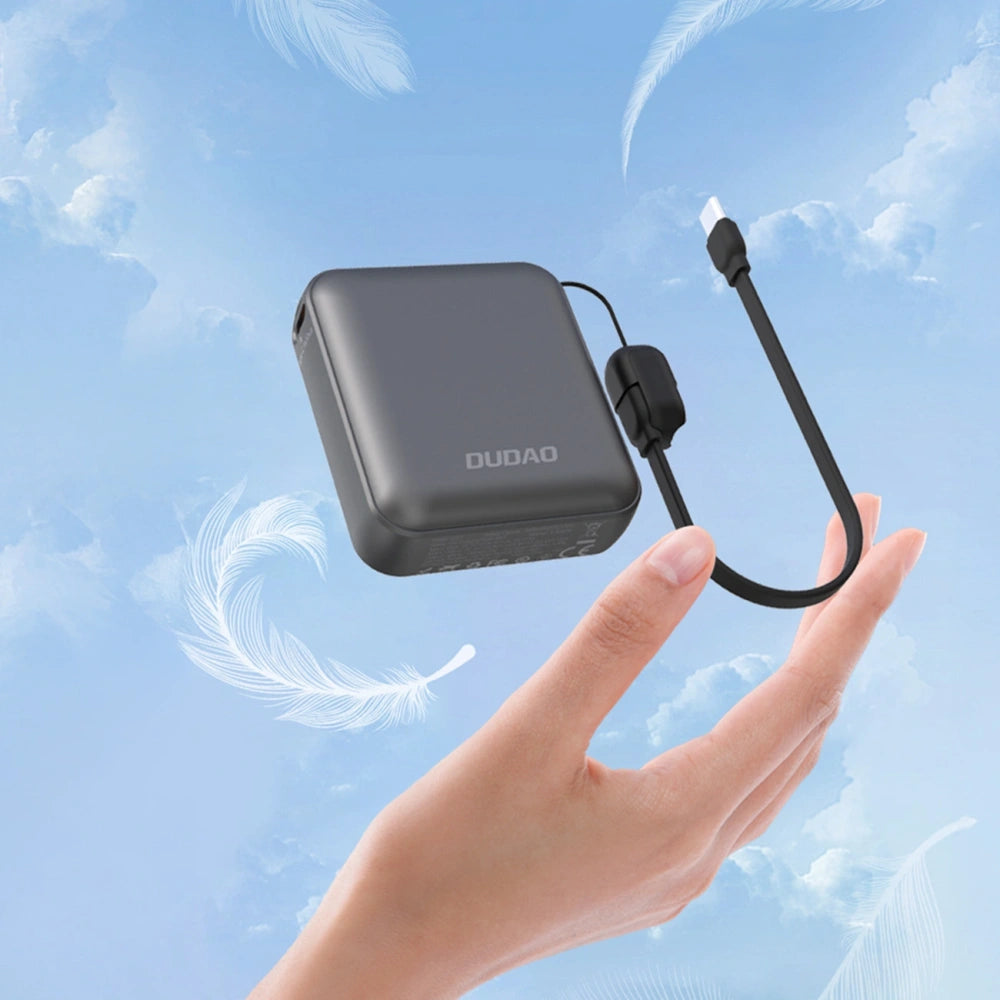 Dudao K22+ power bank with USB-C cable strap