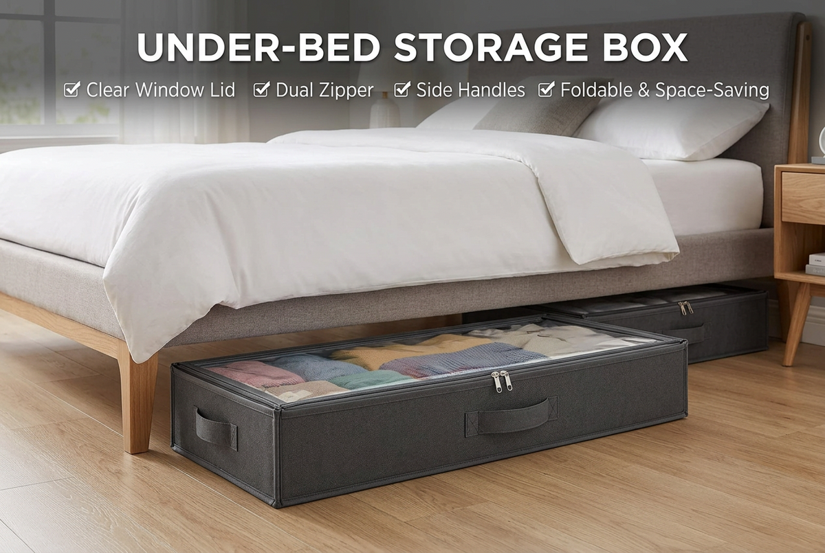 Foldable Storage Box with Handle & Window