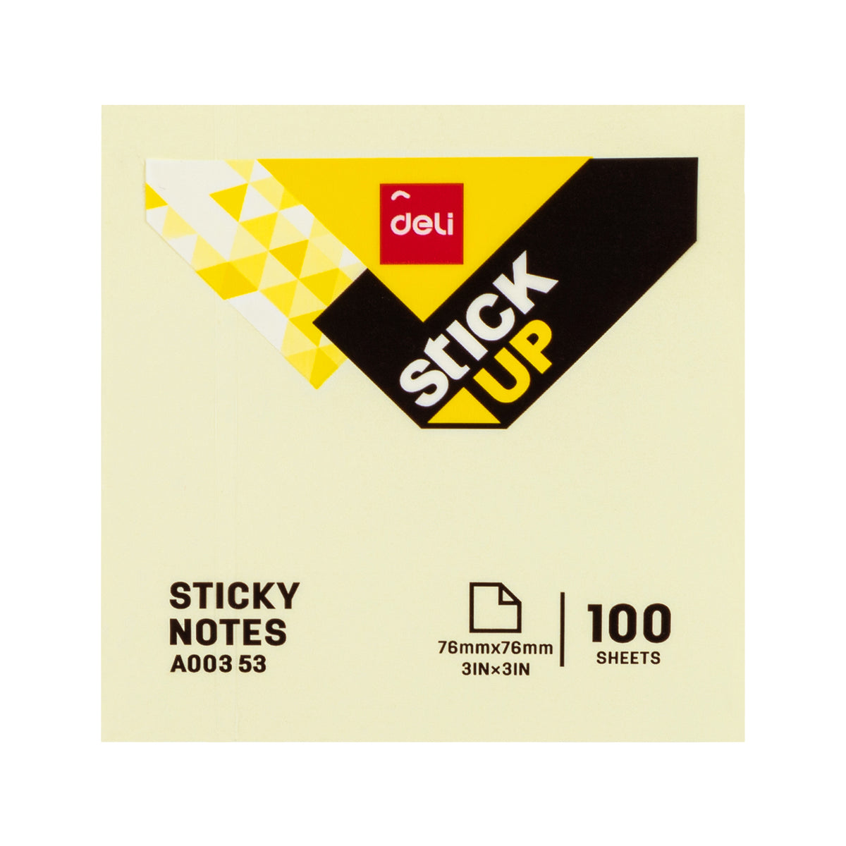Deli Stick Up Sticky Notes A003, 3 x 3 inch, 100 sheets, yellow