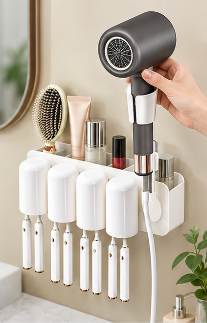 Wall-mounted bathroom organizer – view 3