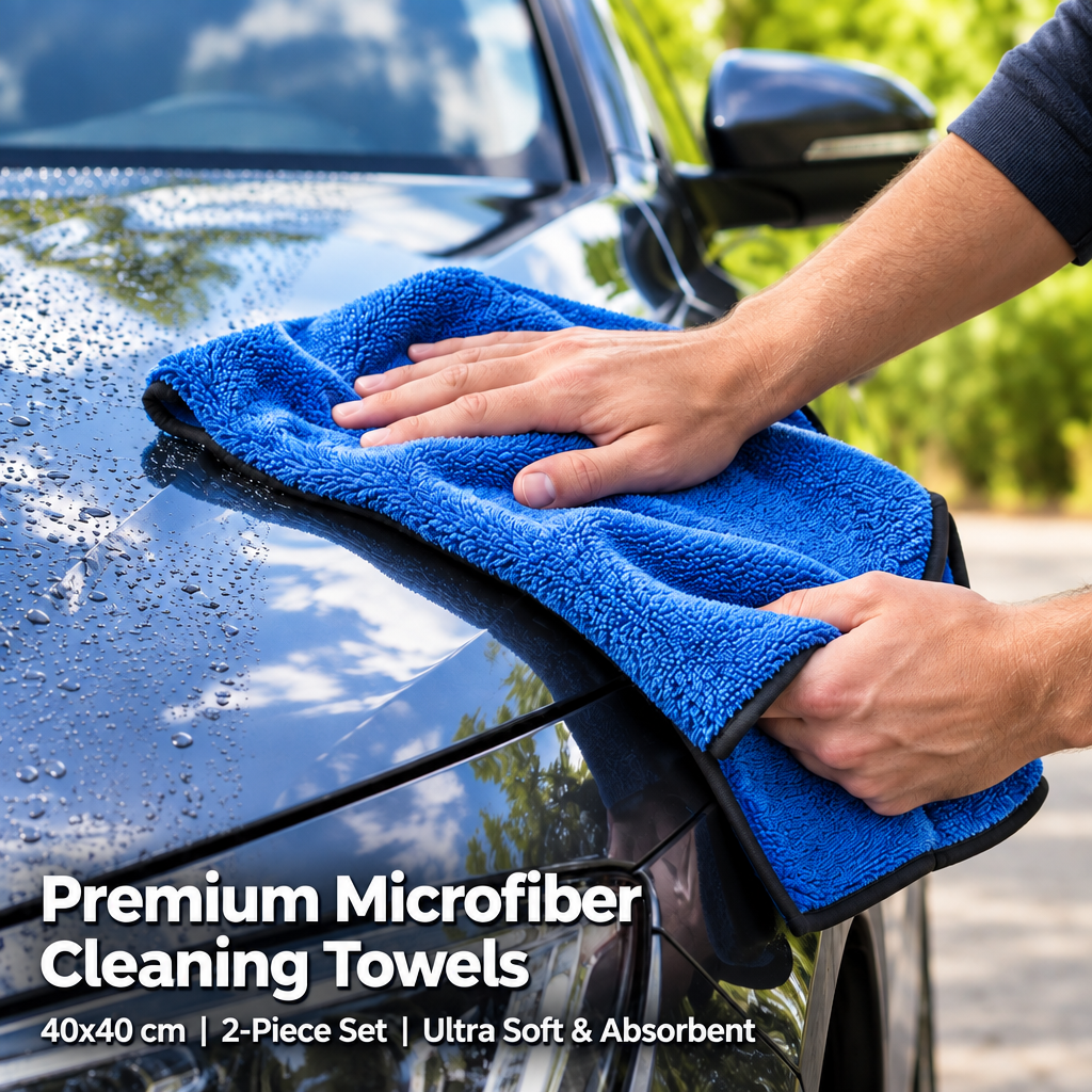 Premium Microfiber Cleaning Towels – 40 × 40 cm, 2-Piece Set