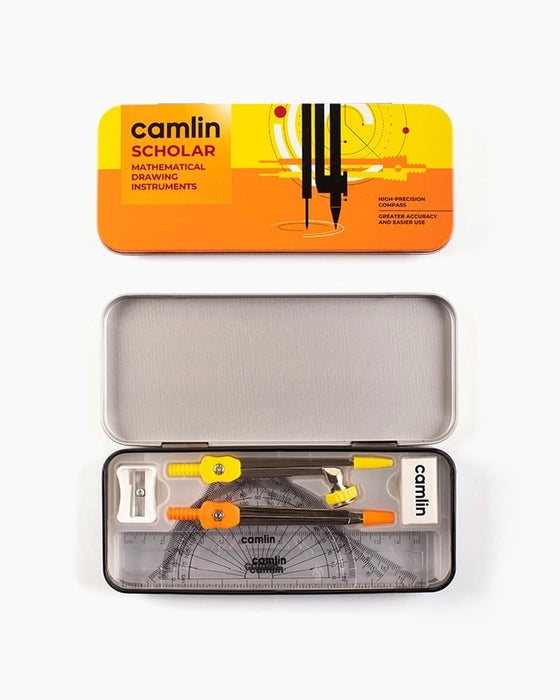 Camlin Scholar mathematical drawing instruments box front