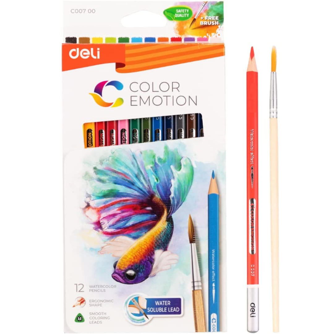 Deli Color Emotion C00700 watercolour pencils 12 colours