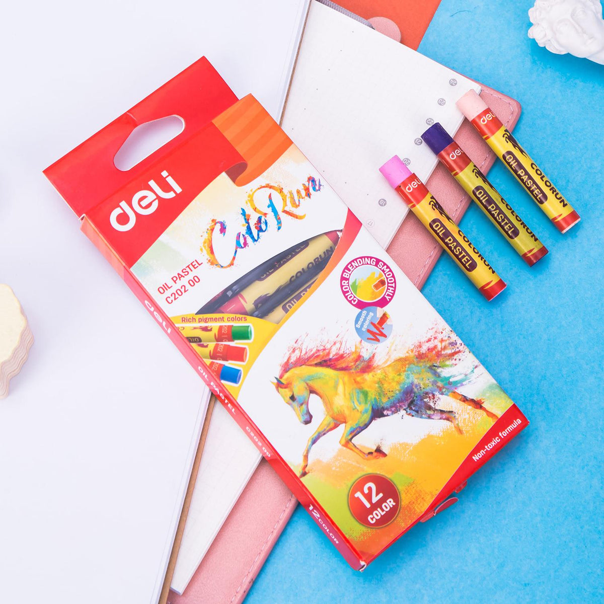 Deli ColorRun EC20200 12 Colours Oil Pastels