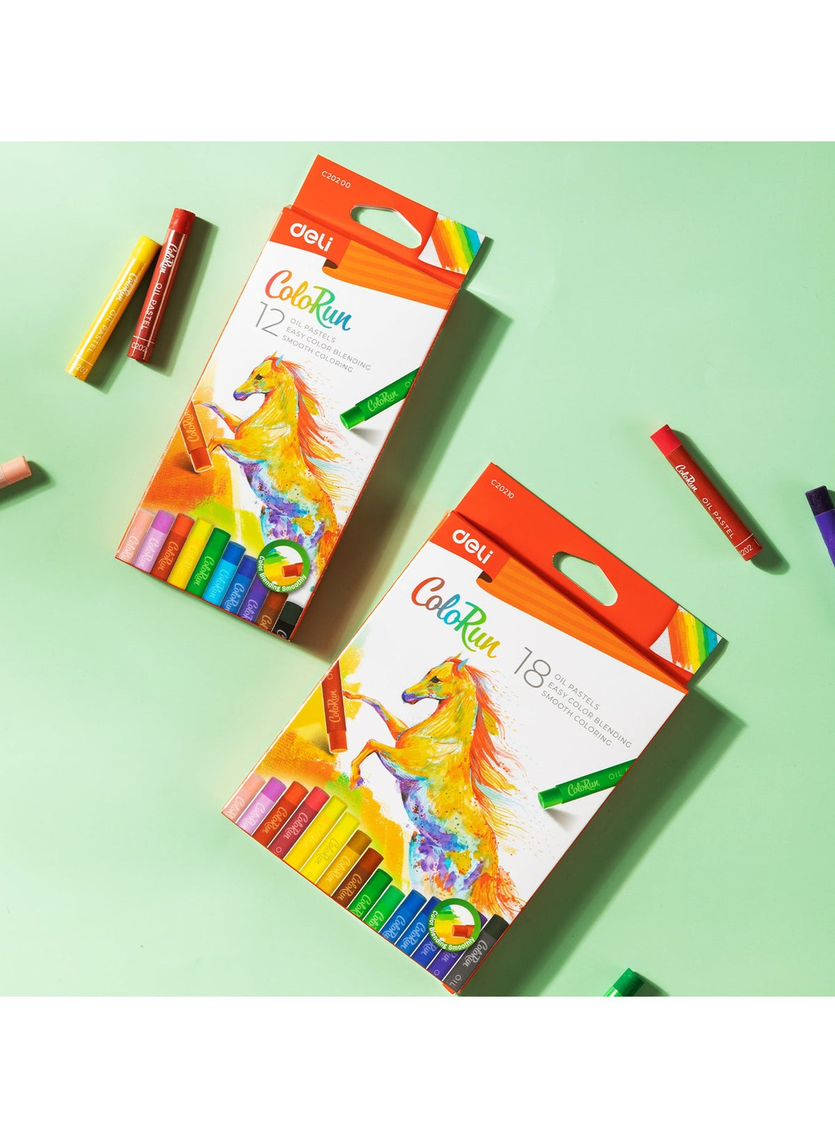 Deli ColorRun EC20200 oil pastels 12 colours