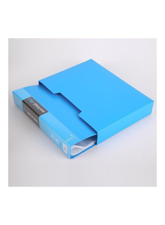 Deli 80-pocket A4 display book in blue