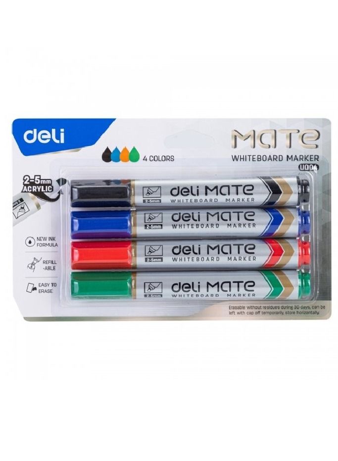 Deli Mate U004 four-colour whiteboard marker set