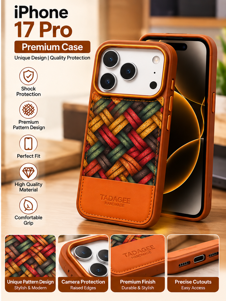 Tadagee patterned protective iPhone 17 Pro and 18 Pro case