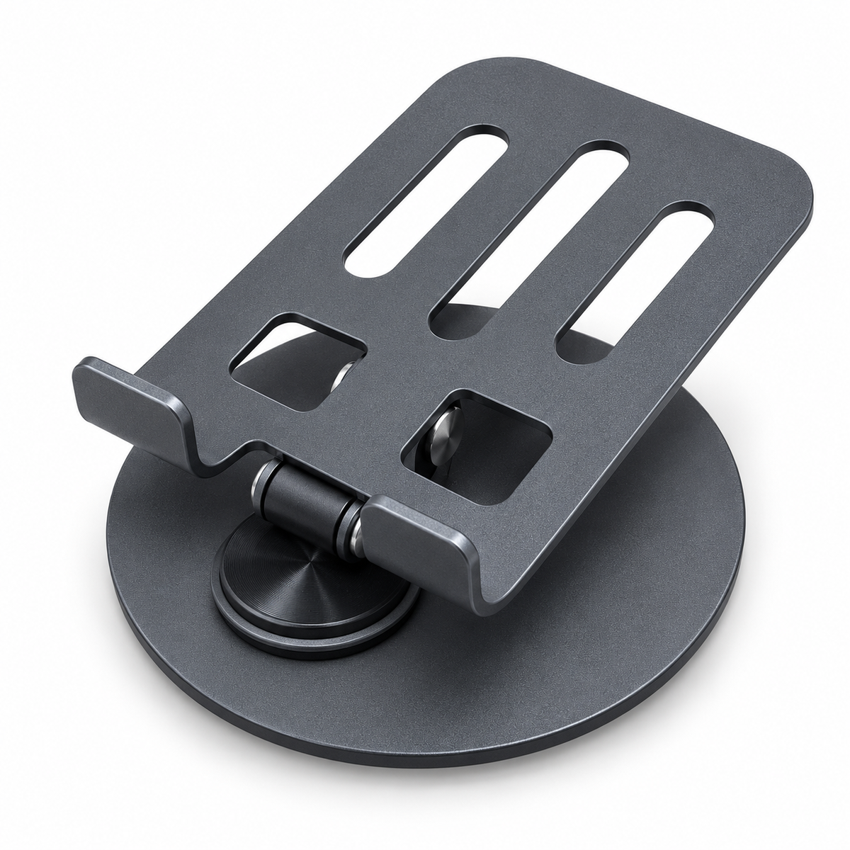 Rotating adjustable mobile phone stand folded view