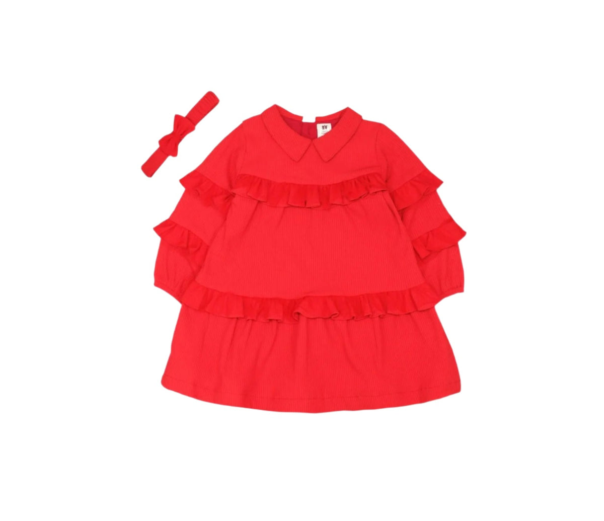 Baby Girl Ruffled Dress – Red