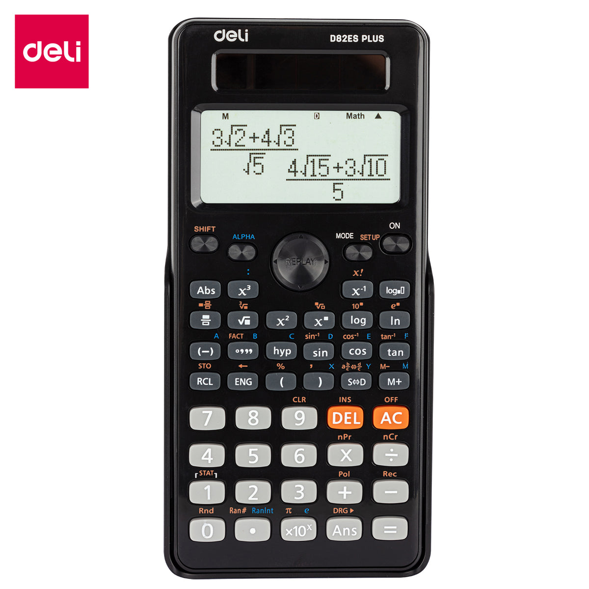 Deli D82ES scientific calculator, black