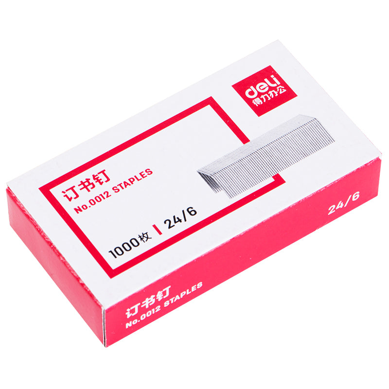 Deli 0012 No.12 staples 24/6, 1000 pcs box