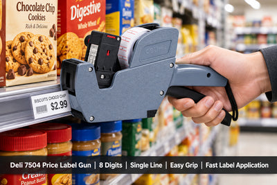 Deli 7504 Price Label Gun – 8 Digits, Single Line