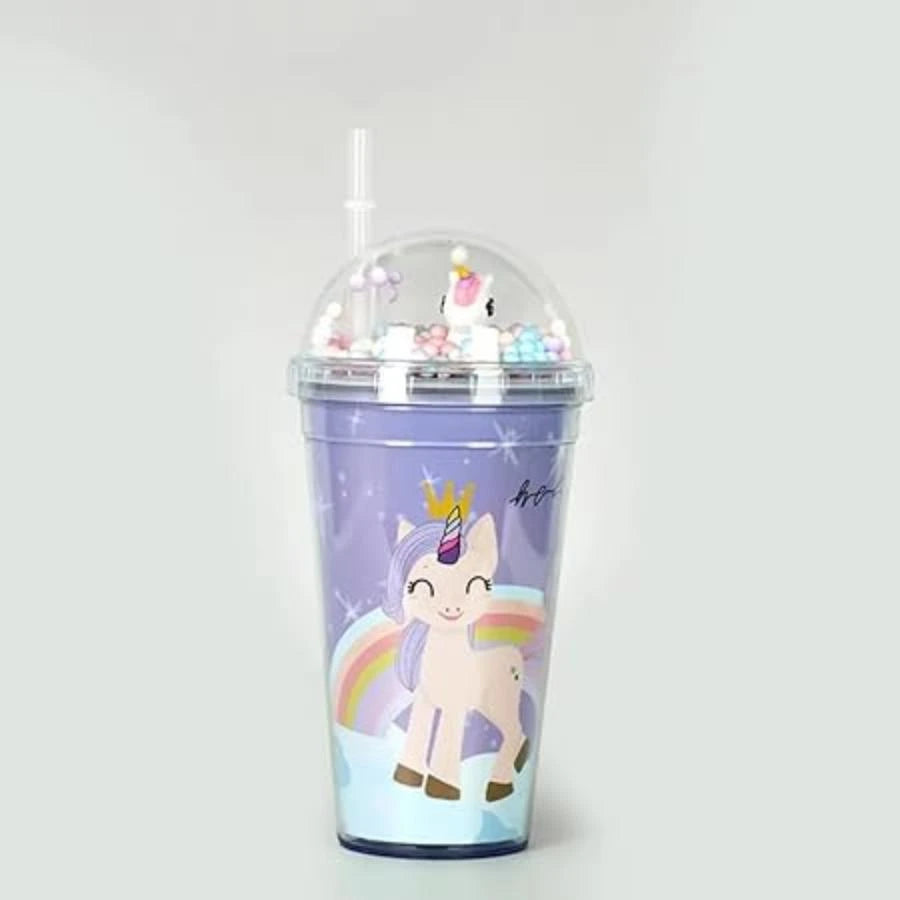 Unicorn bottle colourful bubbles