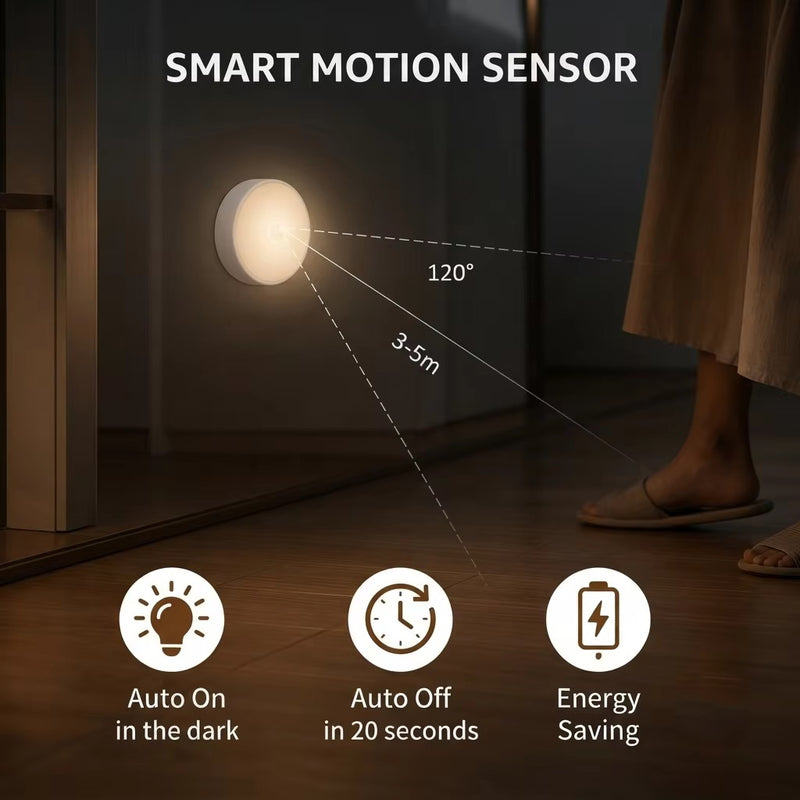 Motion sensor LED puck light – view 2