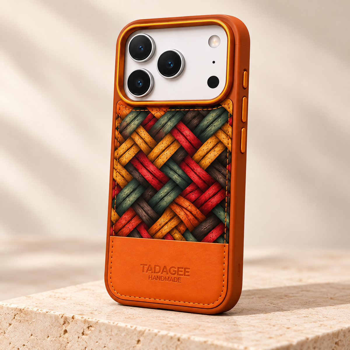 Tadagee patterned iPhone 17 Pro case – back view