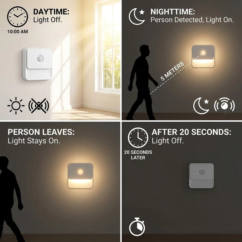 Square motion sensor night light – view 2