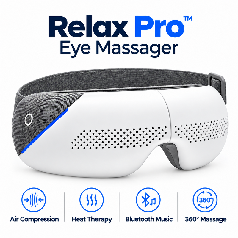 White rechargeable eye massager with heat and compression