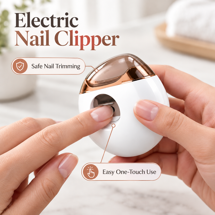 White automatic electric nail clipper