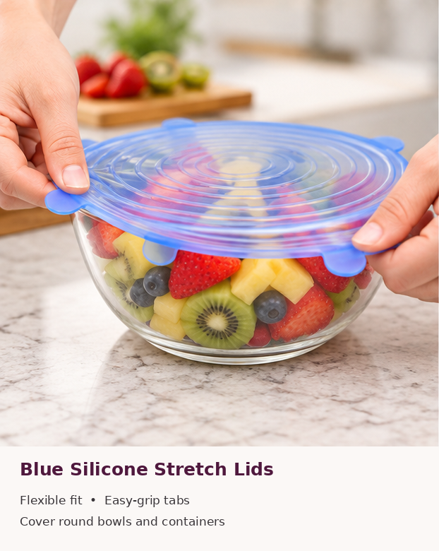Silicone stretch lids set of 6 reusable food covers
