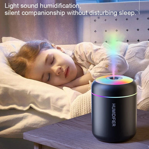 180ML USB Mini Air Humidifier & Aroma Diffuser with LED Night Light for Home, Office & Car