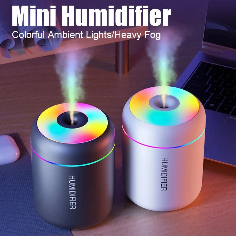 180ML USB Mini Air Humidifier & Aroma Diffuser with LED Night Light for Home, Office & Car