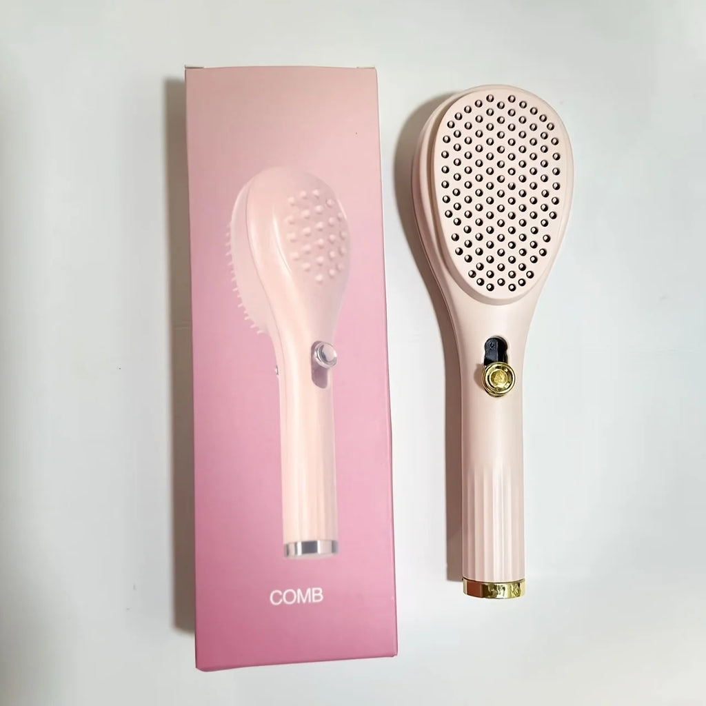 Self-Cleaning Retractable Hair Brush – Anti-Static Detangling Brush for All Hair Types