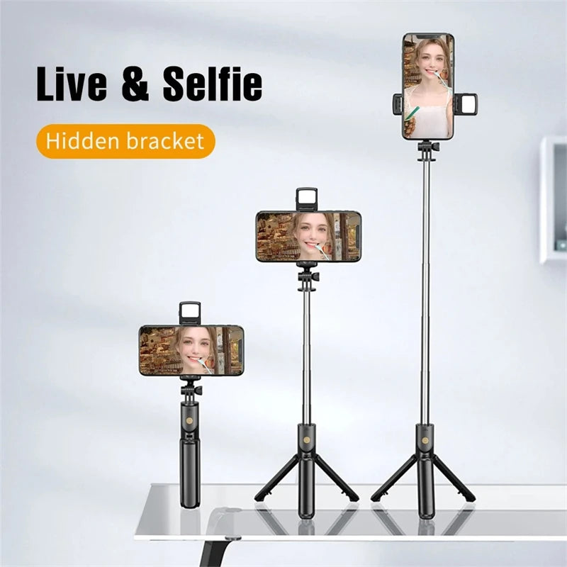 3-in-1 Extendable Selfie Stick Tripod with Bluetooth Remote for Smartphones