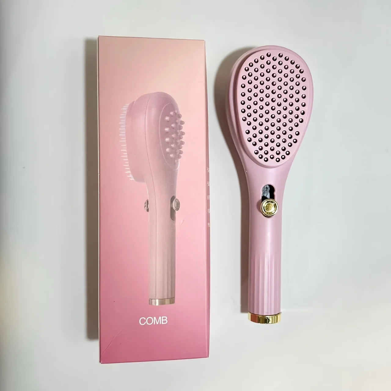 Self-Cleaning Retractable Hair Brush – Anti-Static Detangling Brush for All Hair Types