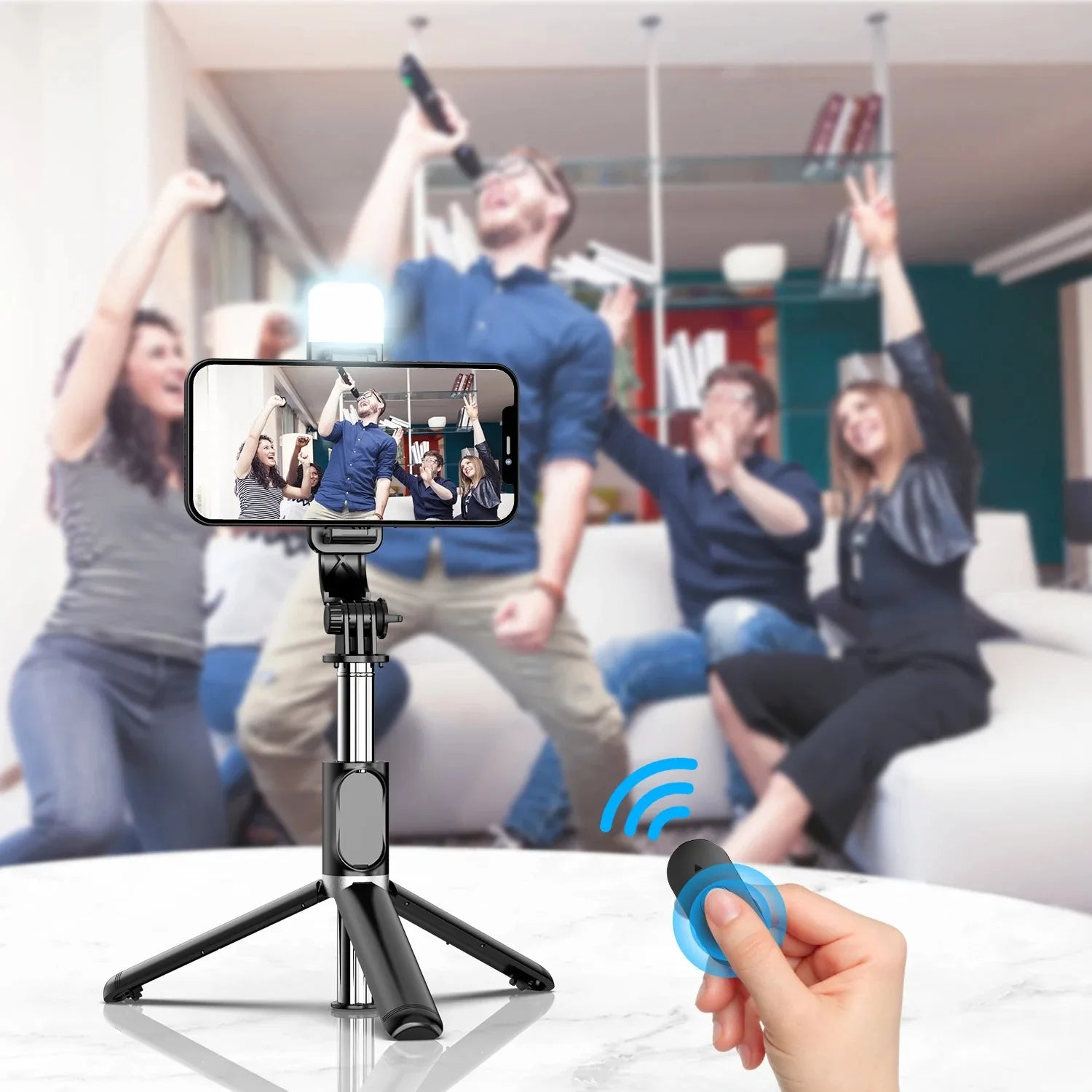 3-in-1 Extendable Selfie Stick Tripod with Bluetooth Remote for Smartphones