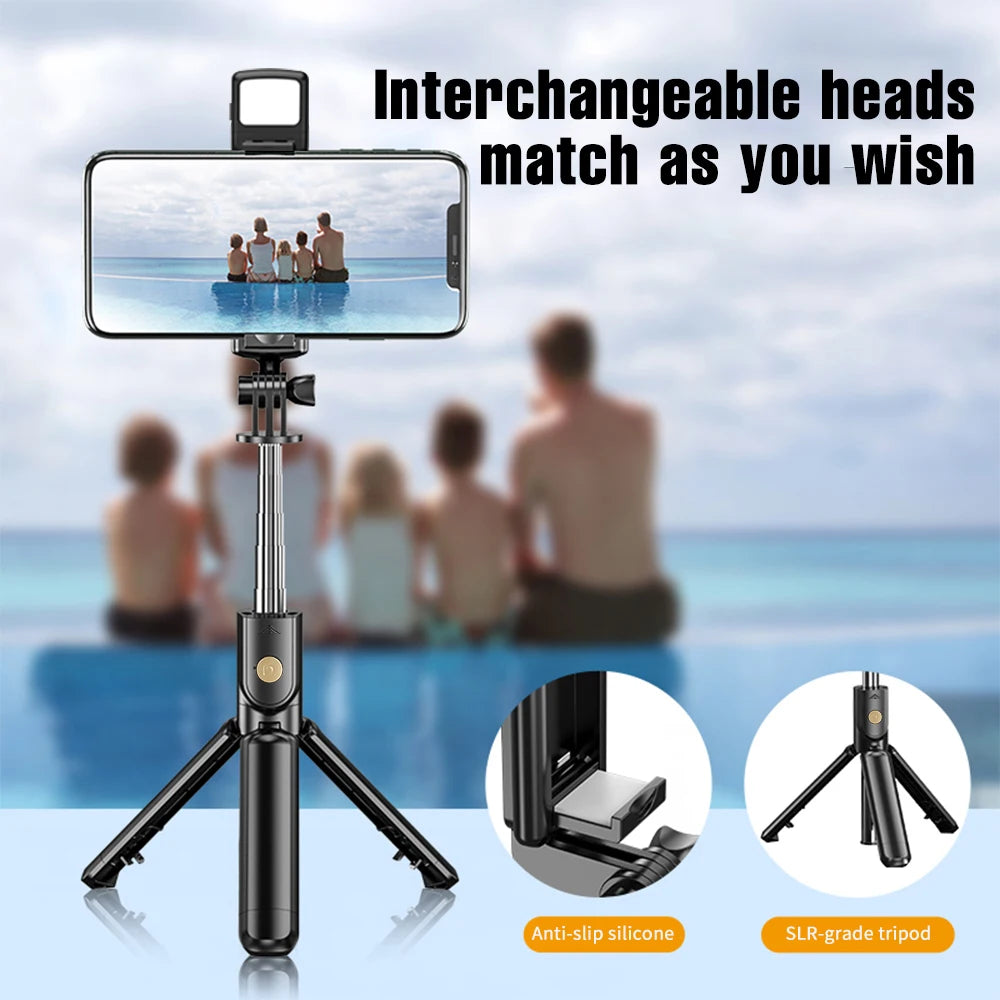3-in-1 Extendable Selfie Stick Tripod with Bluetooth Remote for Smartphones