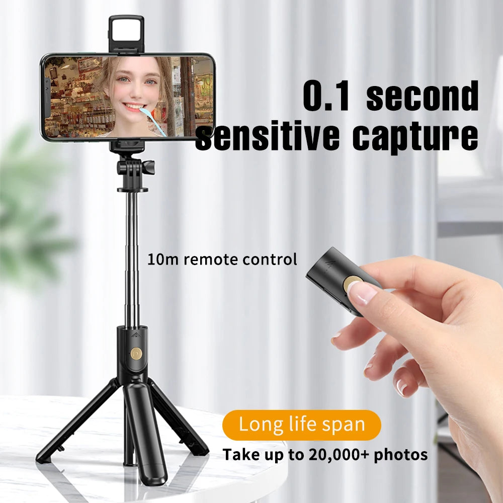 3-in-1 Extendable Selfie Stick Tripod with Bluetooth Remote for Smartphones