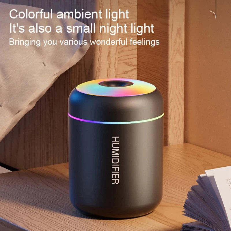180ML USB Mini Air Humidifier & Aroma Diffuser with LED Night Light for Home, Office & Car