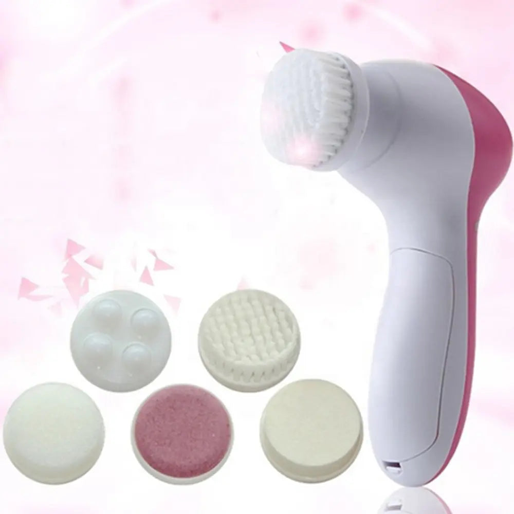 5-in-1 Electric Facial Cleansing Brush & Face Massager