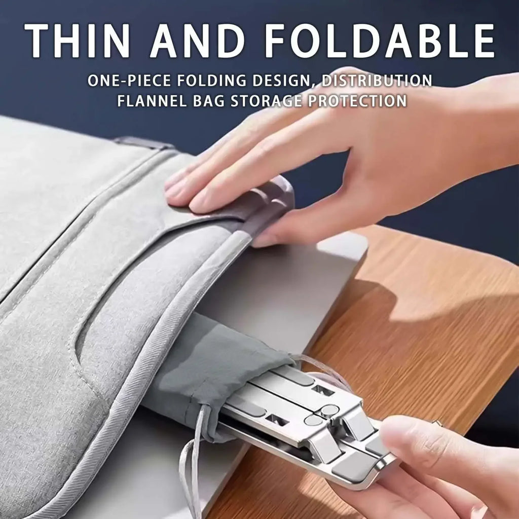 Adjustable Aluminum Laptop Stand – 6-Level Foldable Ergonomic Laptop Riser for 8–16 Inch Laptops
