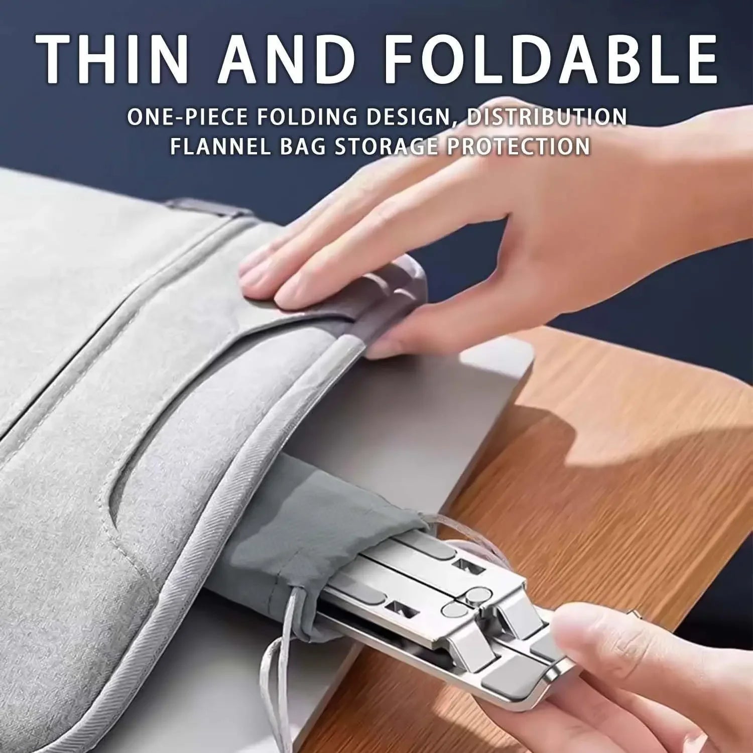 Adjustable Aluminum Laptop Stand – 6-Level Foldable Ergonomic Laptop Riser for 8–16 Inch Laptops