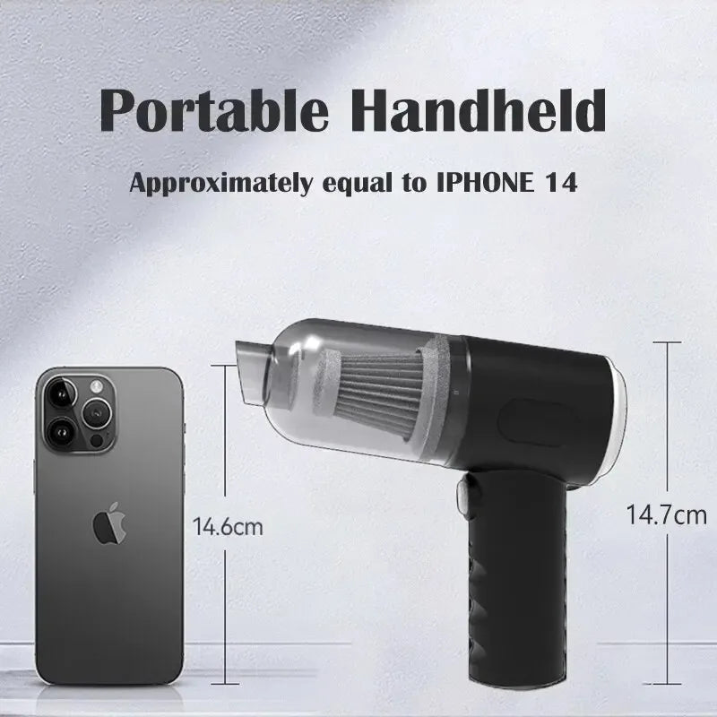 9000Pa Wireless Handheld Car Vacuum Cleaner – USB Rechargeable Portable Vacuum for Car & Home