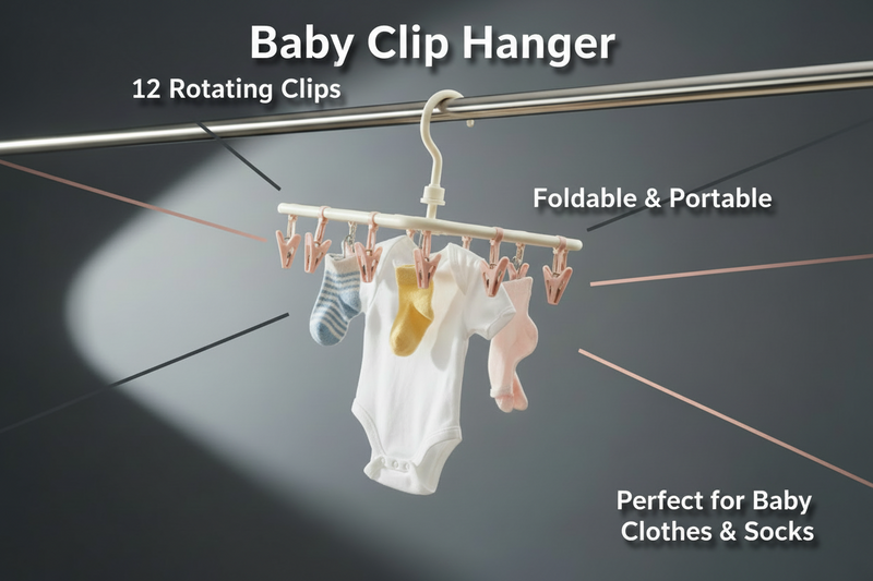 Pink and cream multifunctional clip drying hanger