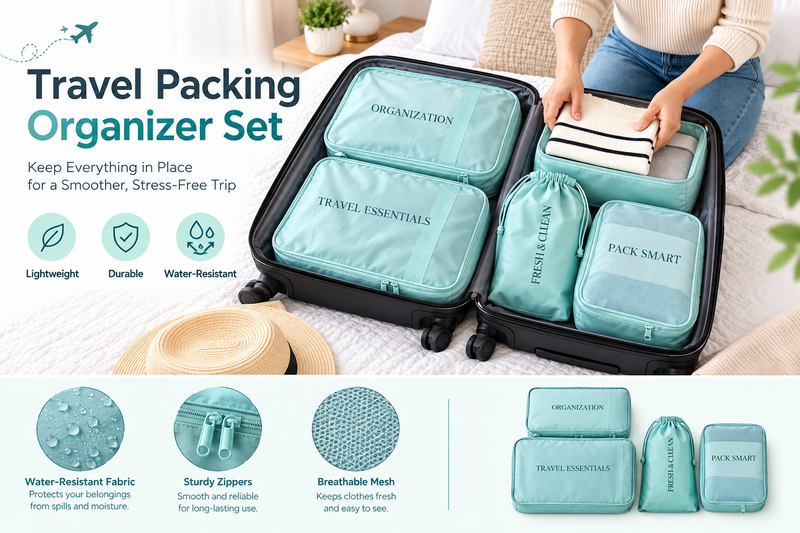 Travel packing organizer set