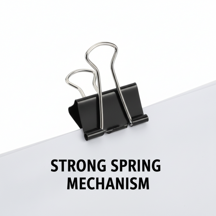 Black metal binder clips 19 mm 100 pack – view 2