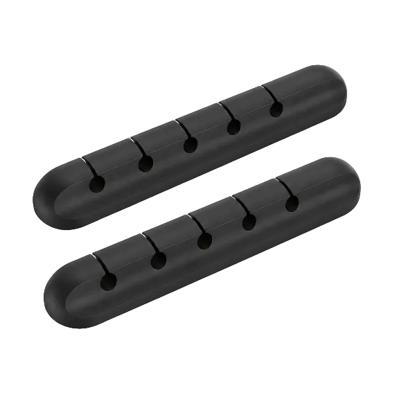 5-Slot Cable Holder Set – 2 Pieces, Black