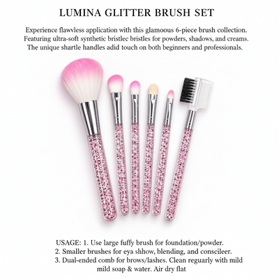 Set de brochas de maquillaje Italo con mango brillante