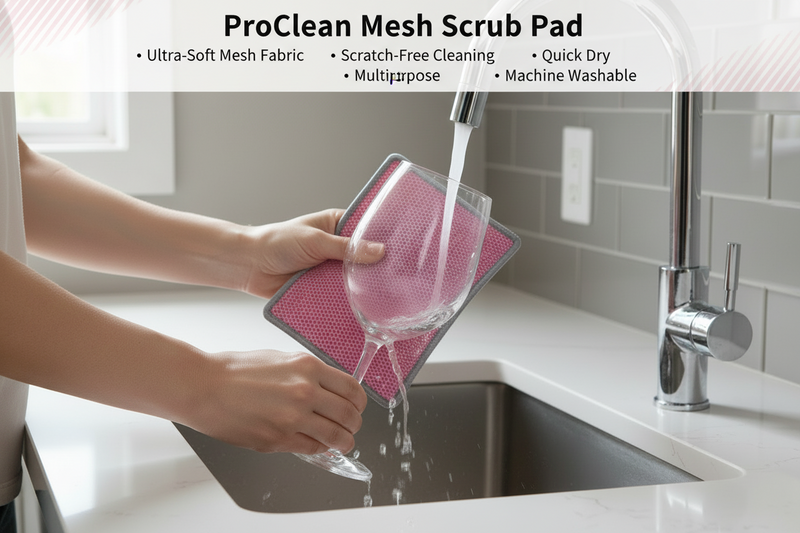 Italo pink mesh dish wash cloth