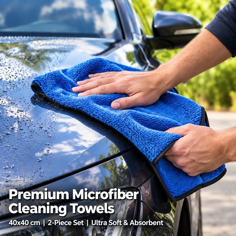 Premium microfiber cleaning towels 40x40 cm 2-piece set