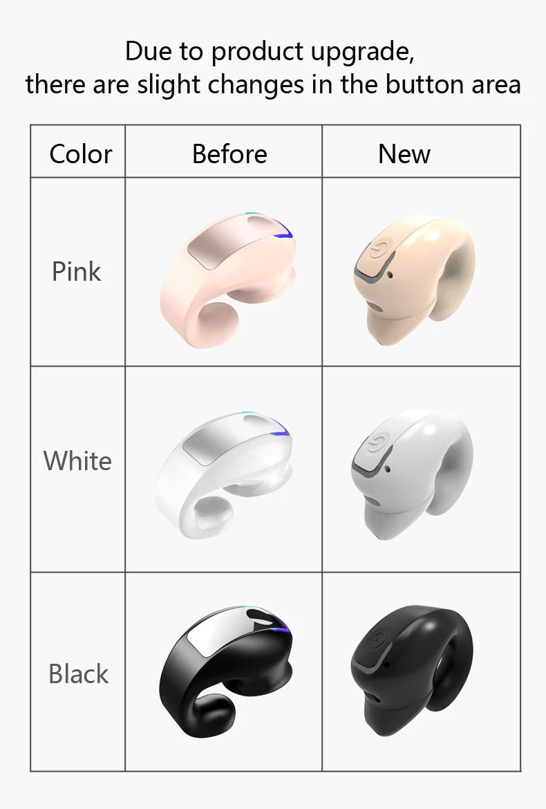 Wireless Bluetooth Bone Conduction Ear Clip Headphones with Mic