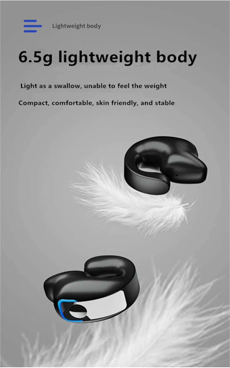 Wireless Bluetooth Bone Conduction Ear Clip Headphones with Mic