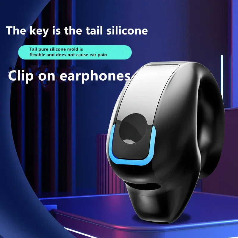 Wireless Bluetooth Bone Conduction Ear Clip Headphones with Mic