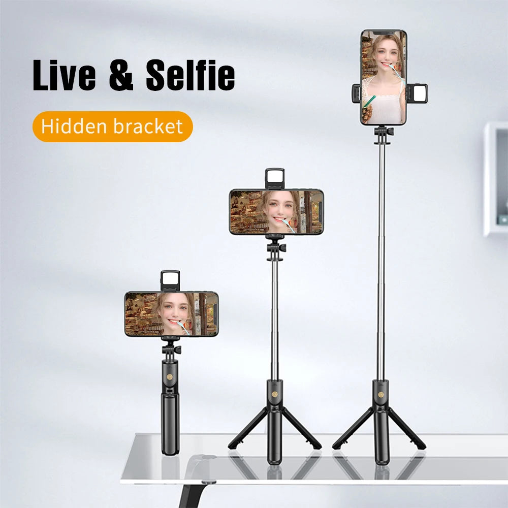 3-in-1 Extendable Selfie Stick Tripod with Bluetooth Remote for Smartphones