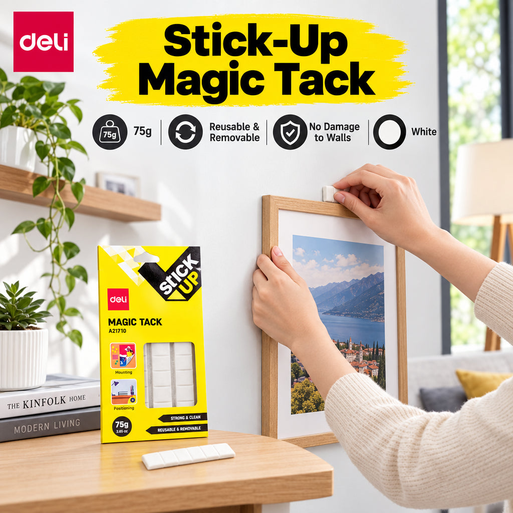 Deli Stick Up Magic Tack A21710 – 75 g, Reusable & Removable