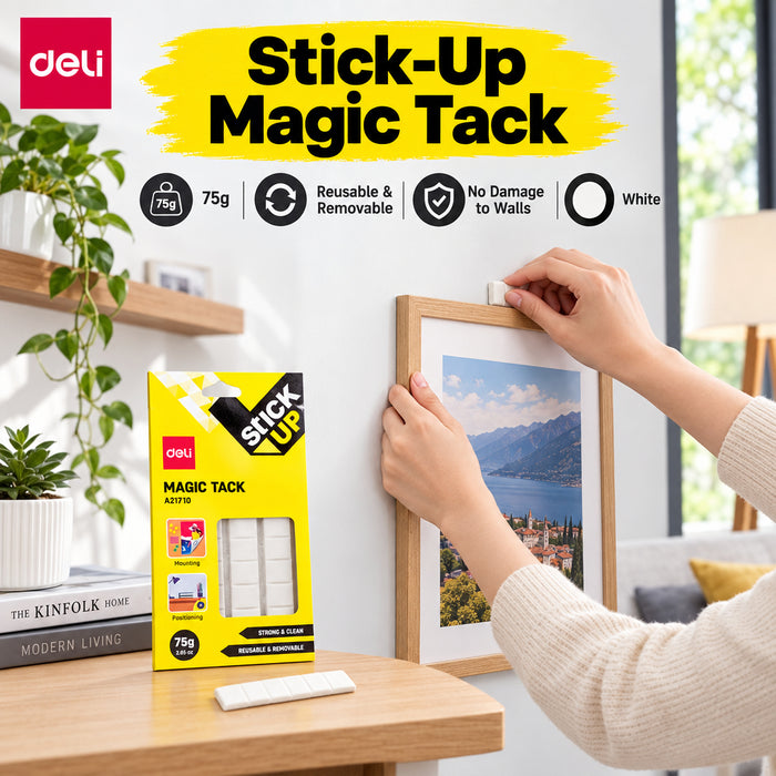 Deli Stick Up Magic Tack A21710 – 75 g, Reusable & Removable